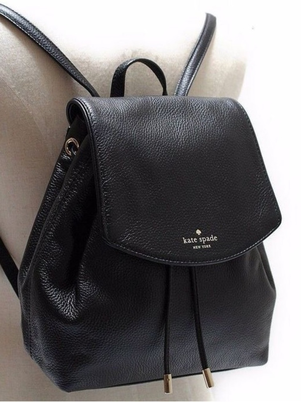 Kate Spade Mulberry Street Breezy Pebbled Leather Drawstring Backpack